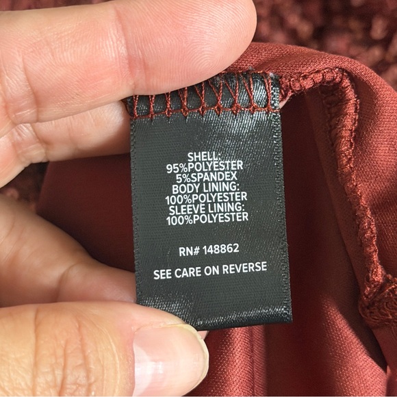 Torrid 2X Brown Sequin Ruched Sleeve Blouse Top - Picture 11 of 12